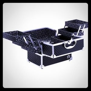 Cosmetic train makeup case caboodles black NEW